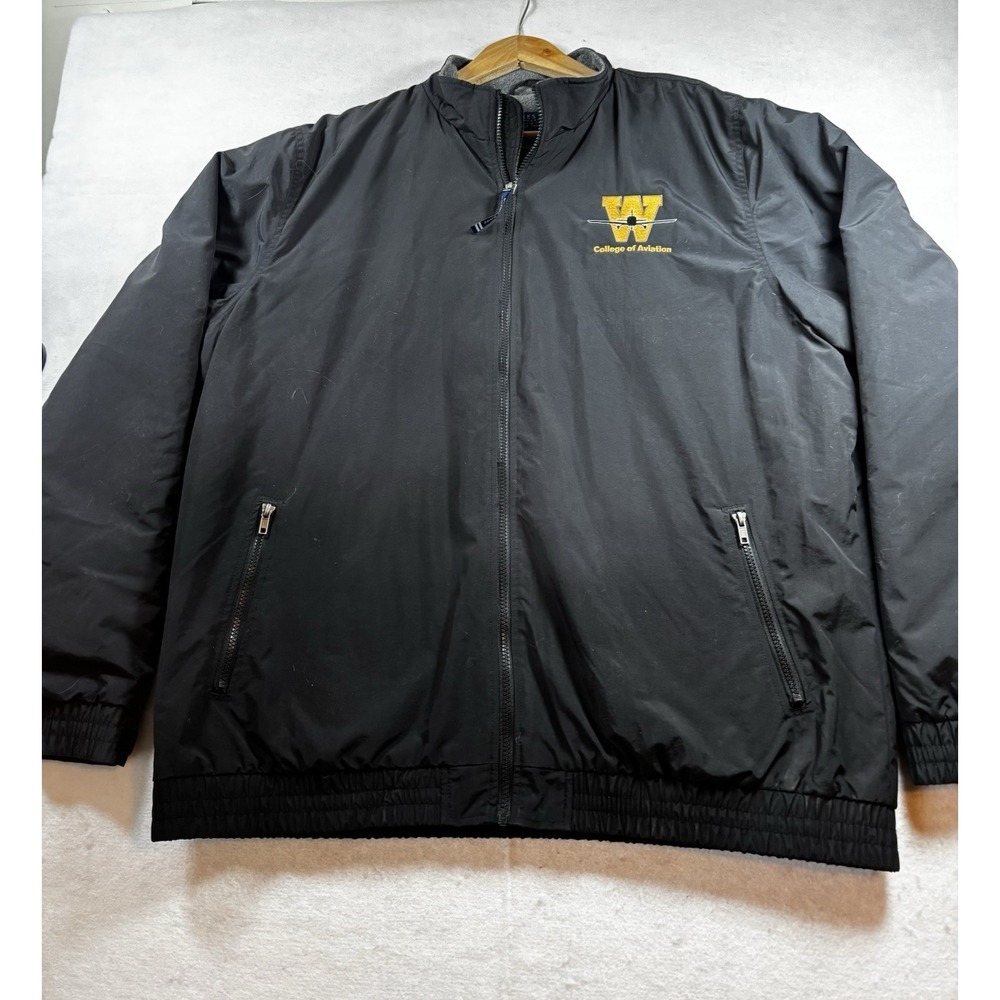 Western Michigan University College Of Aviation Winter Jacket Mens XL Black Logo - Picture 2 of 13